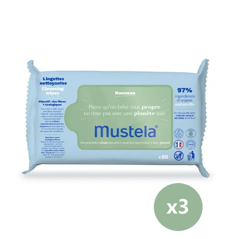 MUSTELA Toallitas Limpiadoras Aguacate BIO Pack 3x60 (180 unidades) PACK AHORRO-2