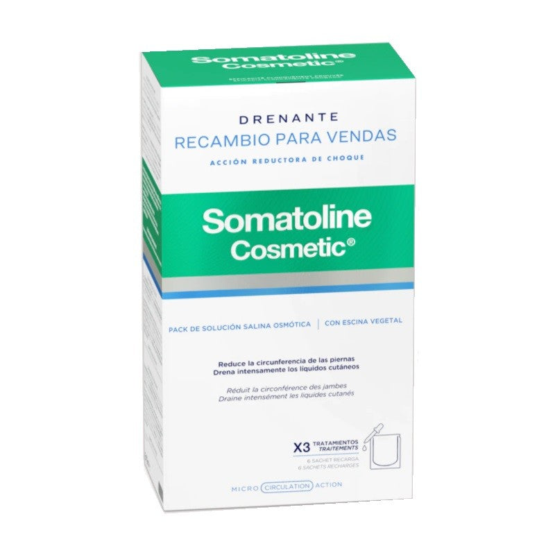 SOMATOLINE Recarga Vendas Reductoras Drenantes 6 Sobres de Recambio-1