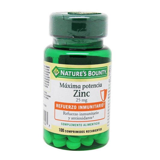 NATURE'S BOUNTY Zinc Máxima Potencia 25mg (100 Comprimidos Recubiertos)-1
