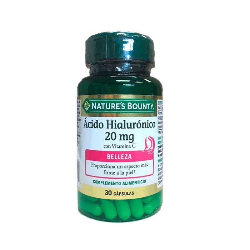 NATURE'S BOUNTY Ácido Hialurónico 20mg con Vitamina C 30 cápsulas-1
