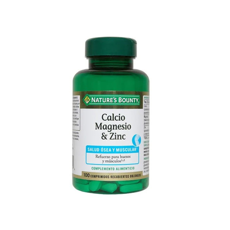 NATURE'S BOUNTY Calcio Magnesio y Zinc 100 Comprimidos-1