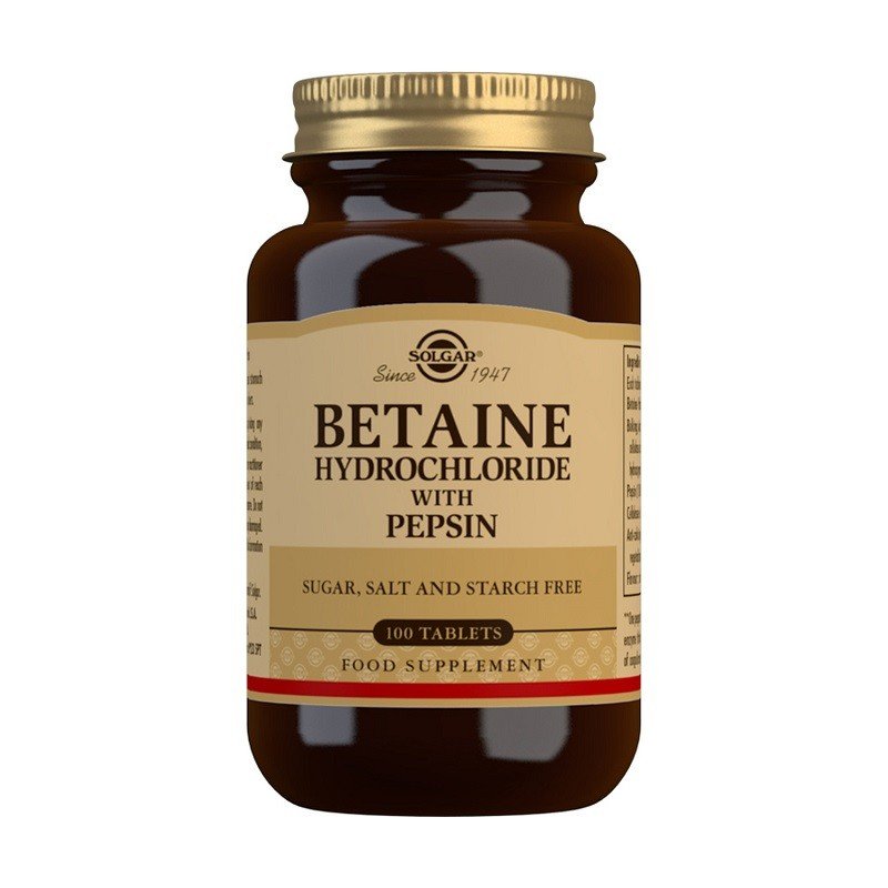 SOLGAR Betaína Clorhidrato con Pepsina 100 Comprimidos-1