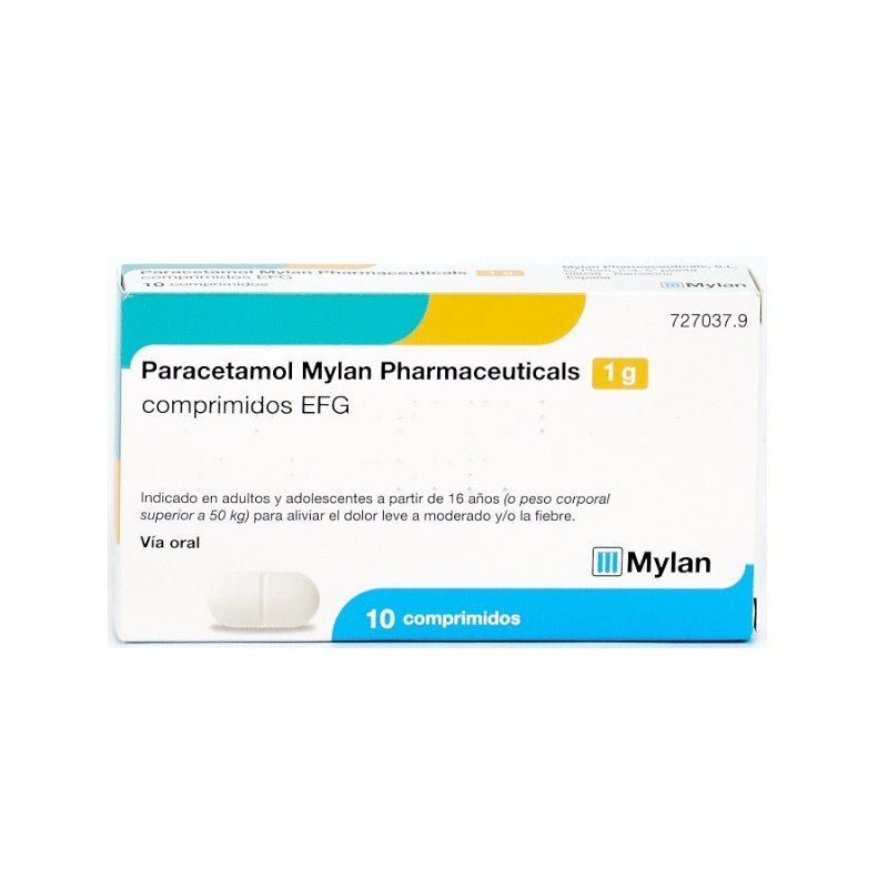 PARACETAMOL Mylan Pharmaceuticals 1g 10 Comprimidos-1