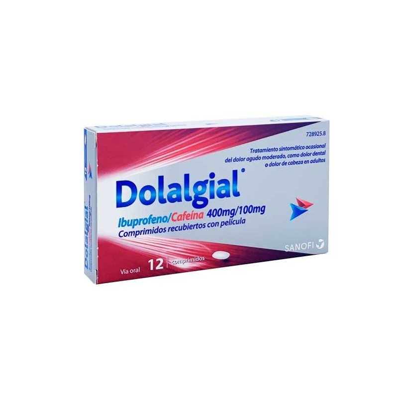DOLALGIAL Ibuprofeno/Cafeína 400mg/100mg 12 Comprimidos-1