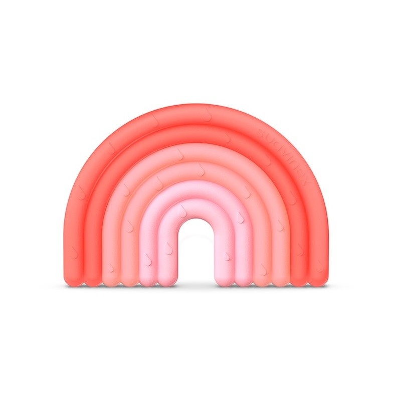 SUAVINEX Mordedor de Silicona +0m Arcoirirs Rosa Etapa 1-1