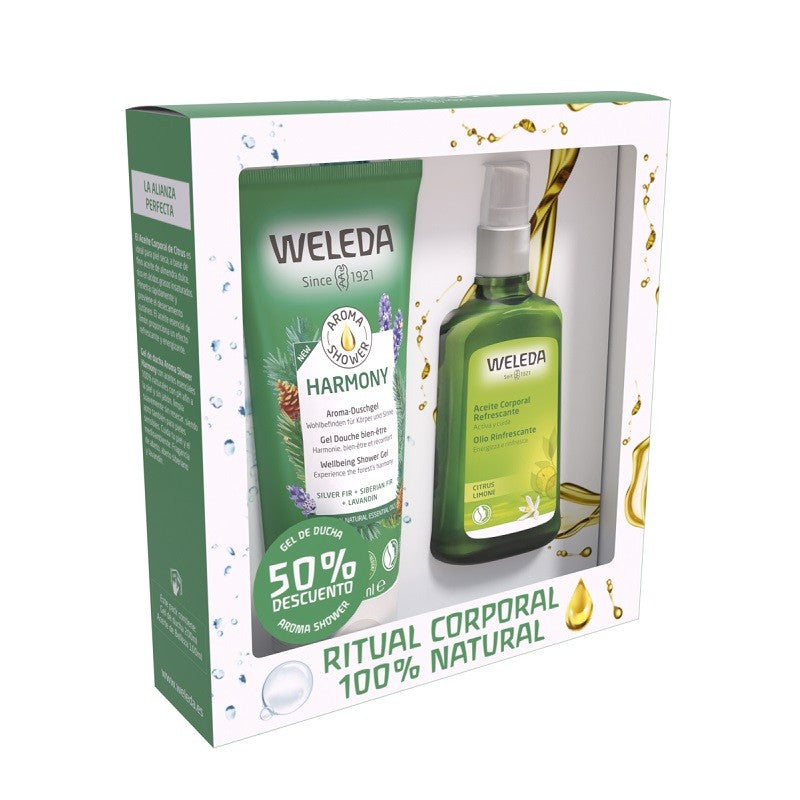 WELEDA Pack Aceite Corporal Refrescante Citrus 100ml + Aroma Shower Harmony 200ml-1