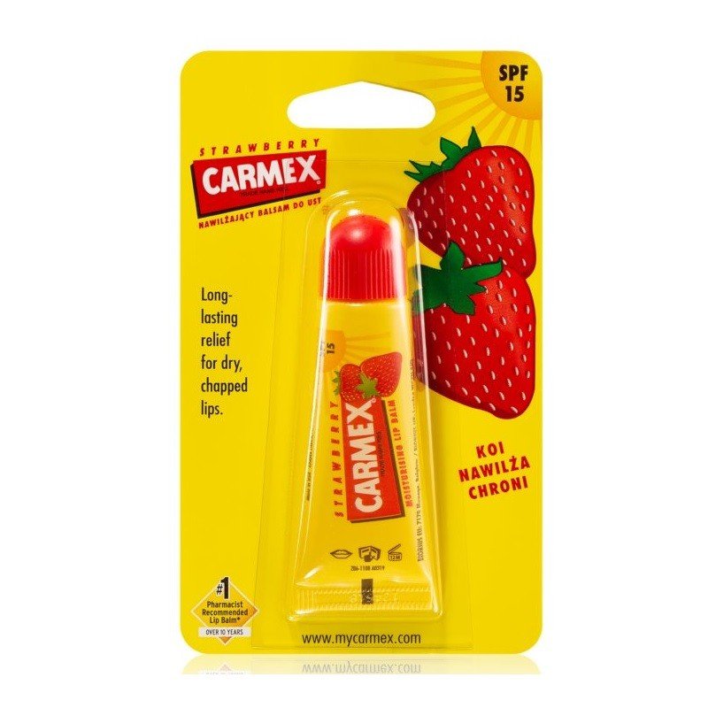 CARMEX Bálsamo Labial Hidratante Tubo Fresa SPF15 (10g)-1