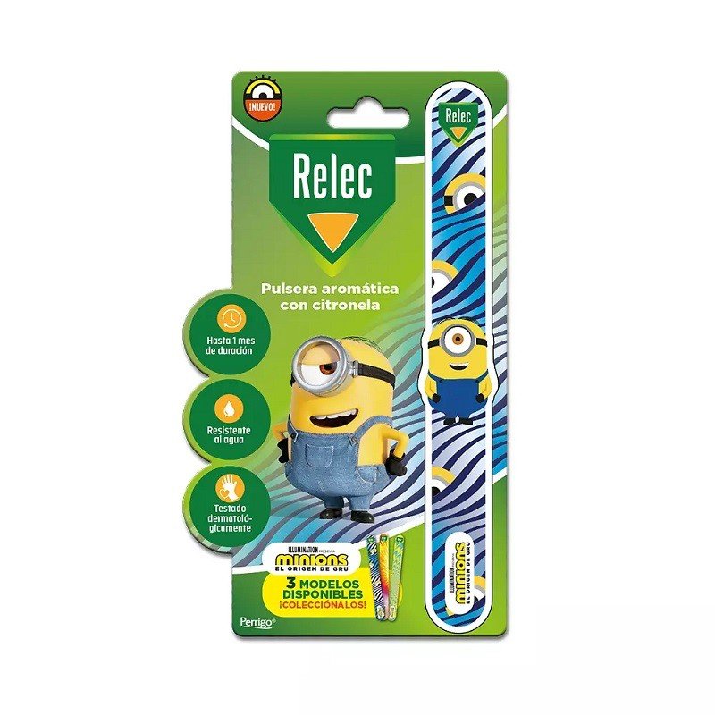 RELEC Pulsera Antimosquitos Niños Minions Azul 1ud-1