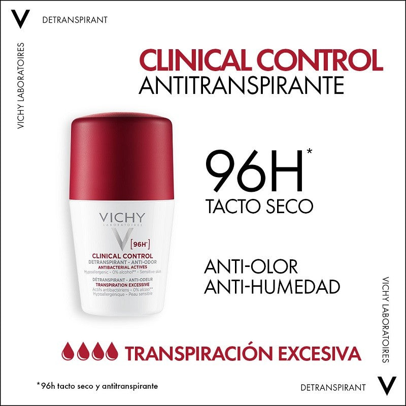 VICHY Desodorante Antitranspirante 96h Roll-On Clinical Control 50ml-5