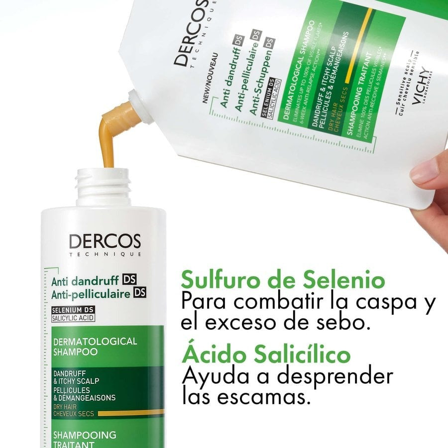 VICHY Dercos Champô Anticaspa Cabelo Seco ECO RECARGA Duplo 2x390ml