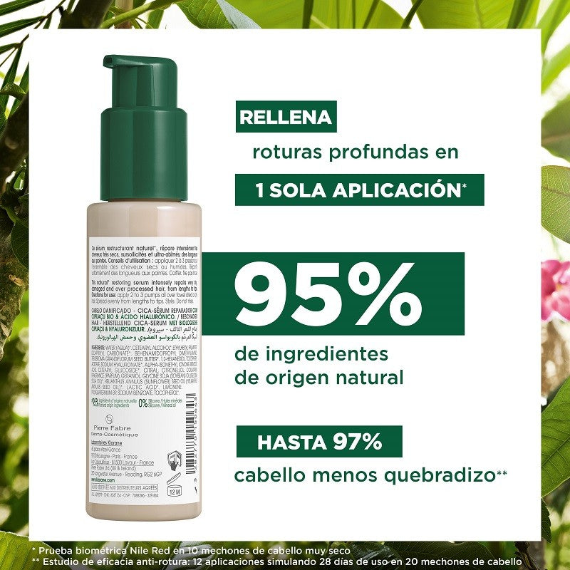 KLORANE Cica-Sérum Reparador Cabello Seco y Dañado con Cupuaçu Orgánico y Ácido Hialurónico 100ml-5