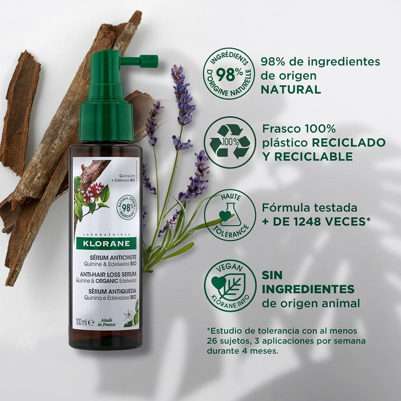 KLORANE Sérum Anticaída Quinina & Edelweiss BIO 100ml-5