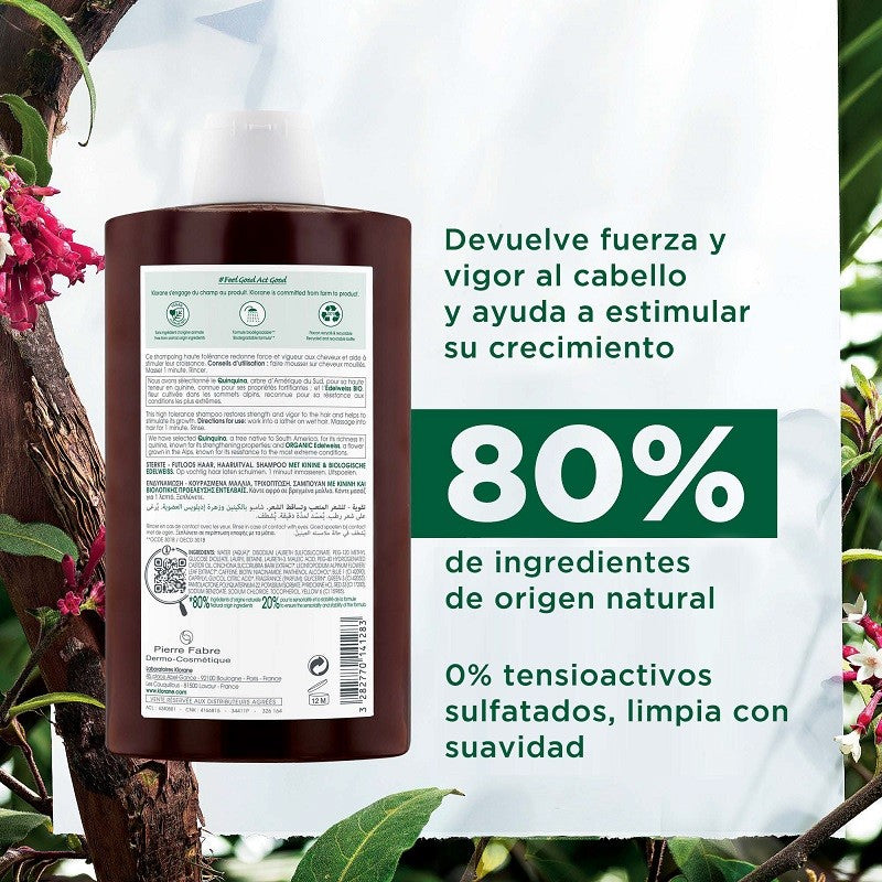 KLORANE Champú a la Quinina DUPLO 2x400ml-2