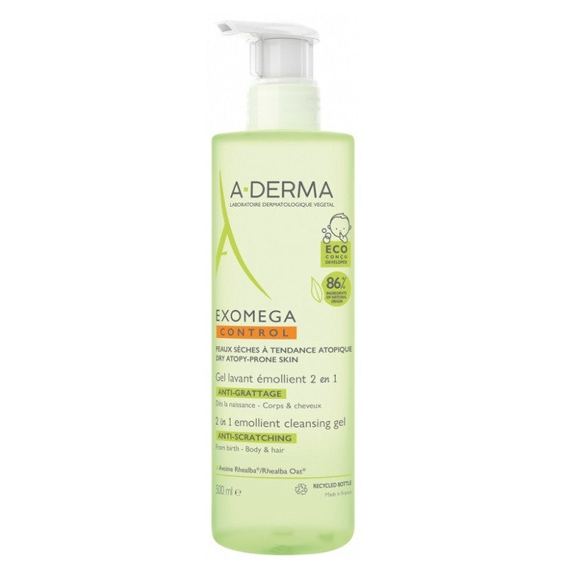 A-DERMA Exomega Gel Limpiador 2 en 1 (500ml)-1