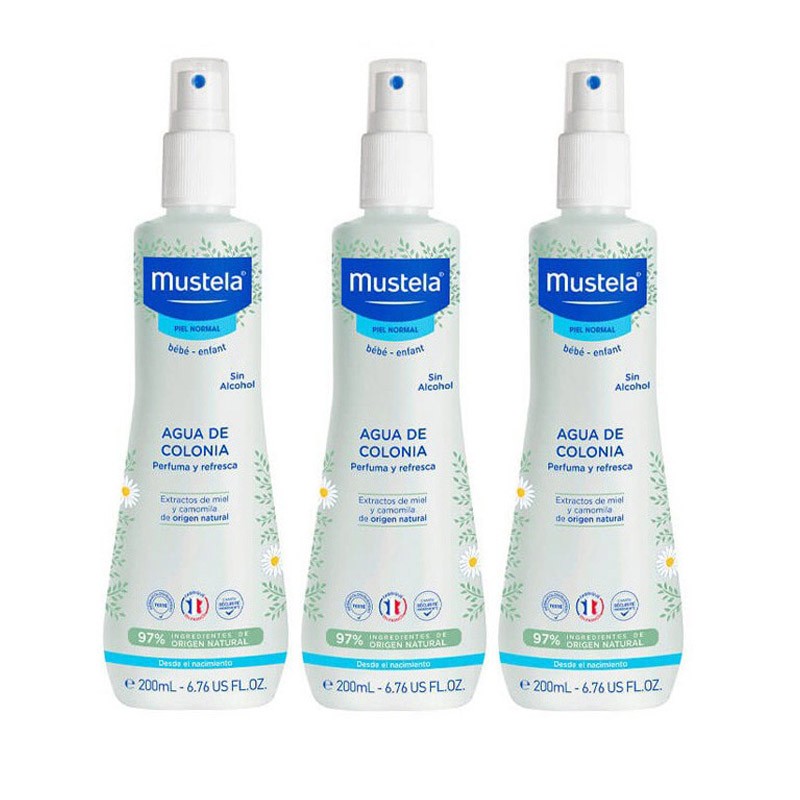 MUSTELA Trio Agua de Colonia Sin Alcohol 200ml (3 unidades)-1