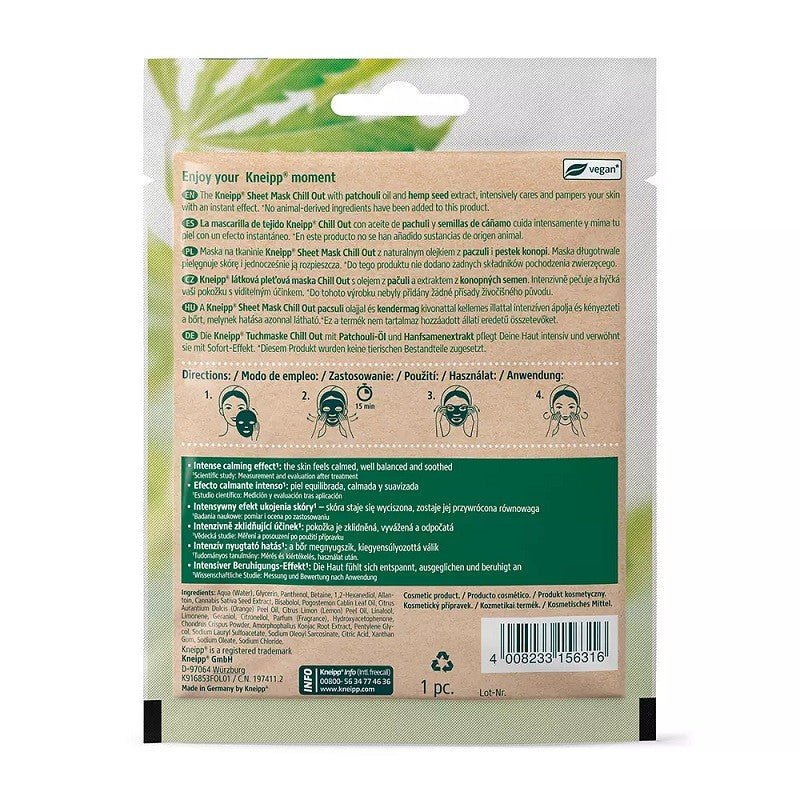 KNEIPP Mascarilla Facial Chill Out 1ud-2