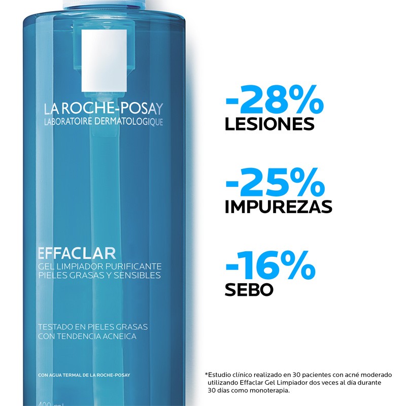 EFFACLAR Gel Nettoyant Purifiant +M Peaux Grasses 400 ml - La Roche Posay