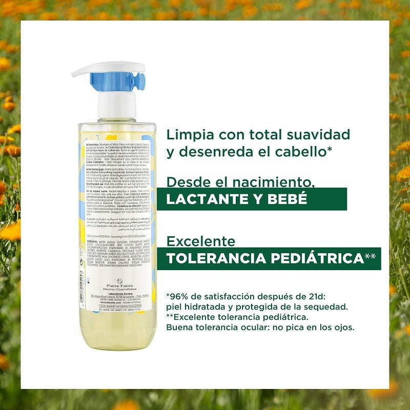 KLORANE BÉBÉ Gel Limpiador Suave Caléndula Cuerpo y Cabello 500ml-3