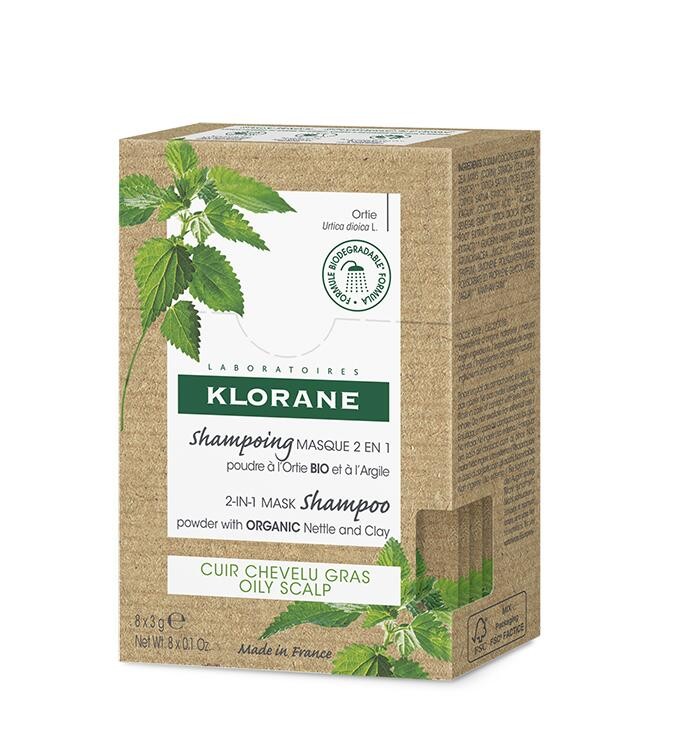 KLORANE Champú Mascarilla 2 en 1 Ortiga BIO y Arcilla 8 Sobres-1