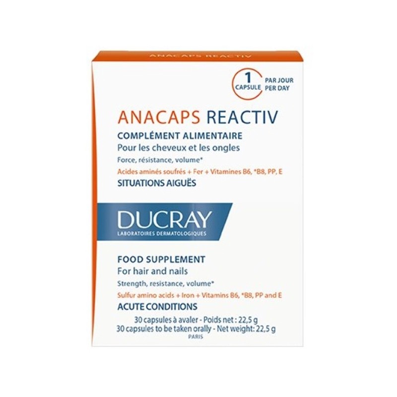 DUCRAY Anacaps Reactiv 30 cápsulas Complemento Alimenticio Fortalecedor Pelo-1