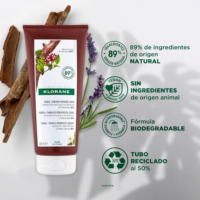 KLORANE Acondicionador a la Quinina y Edelweis BIO 200ml-2
