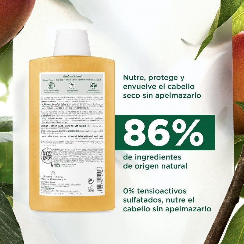 KLORANE Champú al Mango Nutritivo 400ml-2