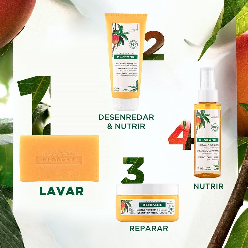 KLORANE Champú Sólido al Mango 80gr-6