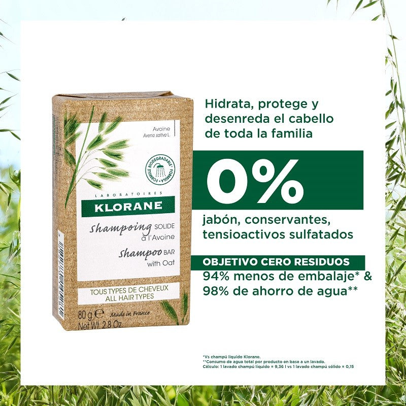 KLORANE Champú Sólido Avena 80gr-2