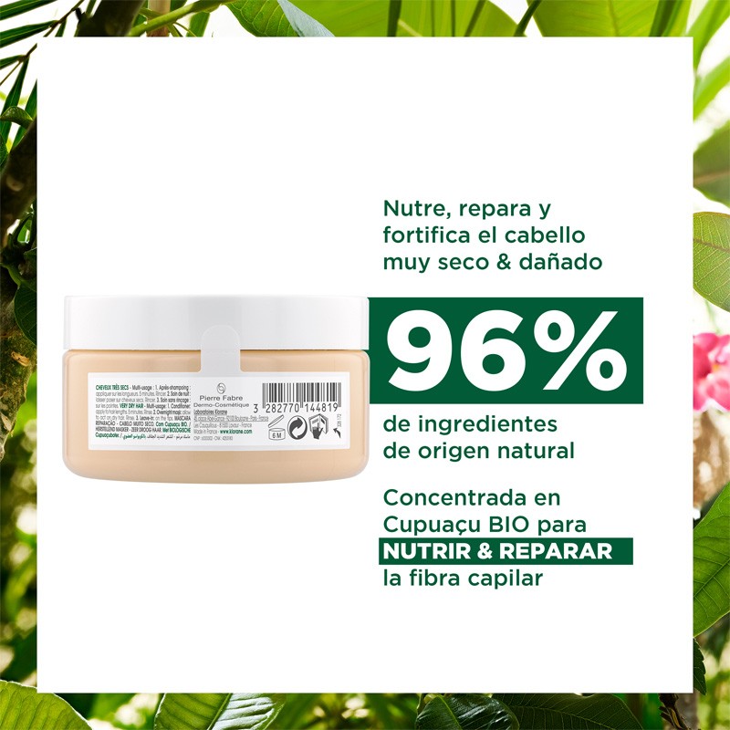 KLORANE Mascarilla Reparadora al Cupuaçu Pelo Seco 150 ml-6