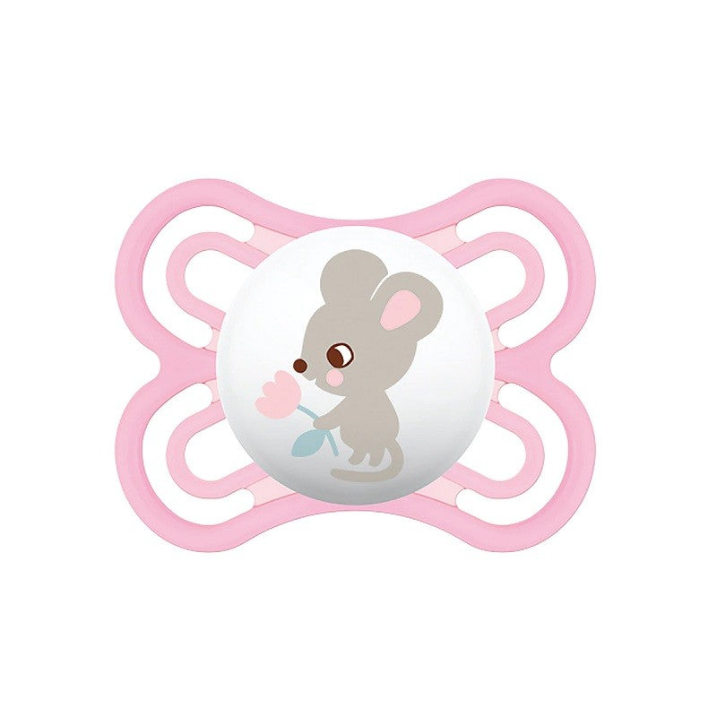 MAM Chupete Perfect Silicona +0M (Ratita Rosa)-1
