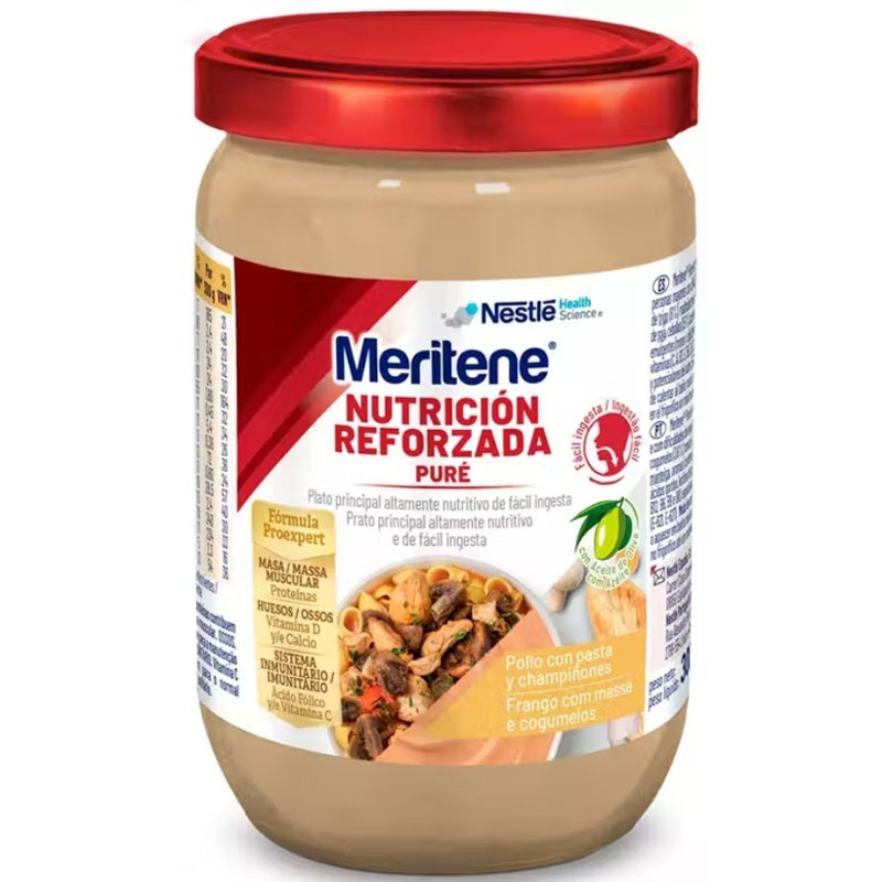 MERITENE Puré Pollo con Pasta y Champiñones para Personas Mayores 300 gr-1
