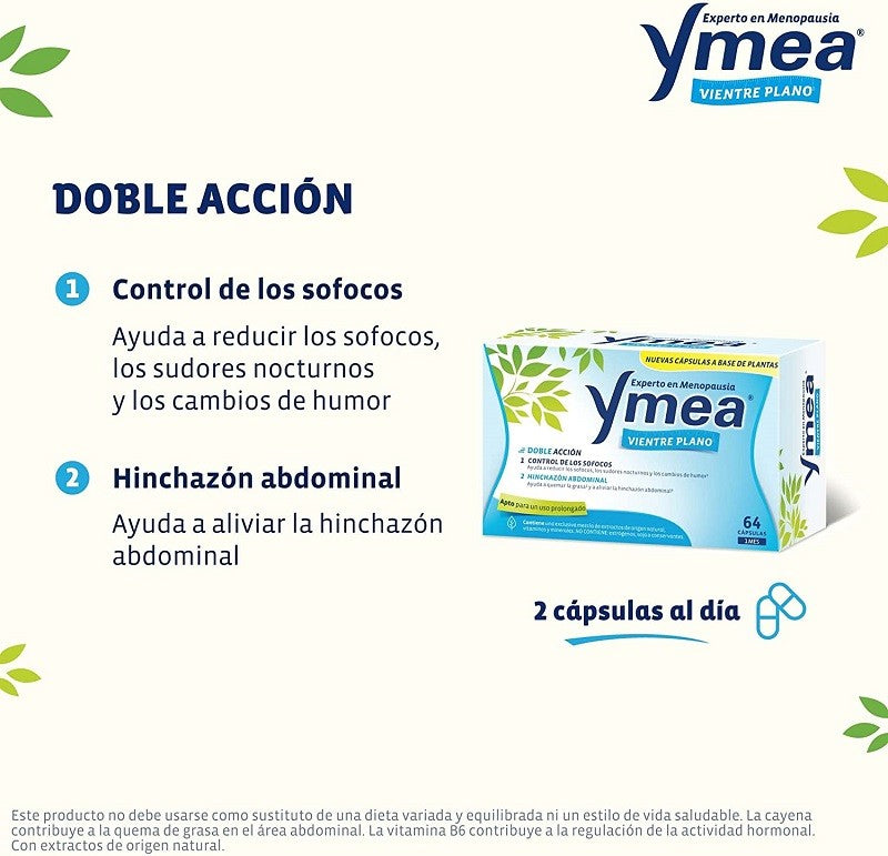YMEA Menopausia Vientre Plano 64 Cápsulas-3