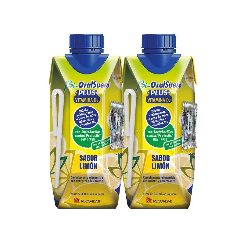 Bi-OralSuero Plus Vitamina D3 sabor Limón 2x330 ml-1