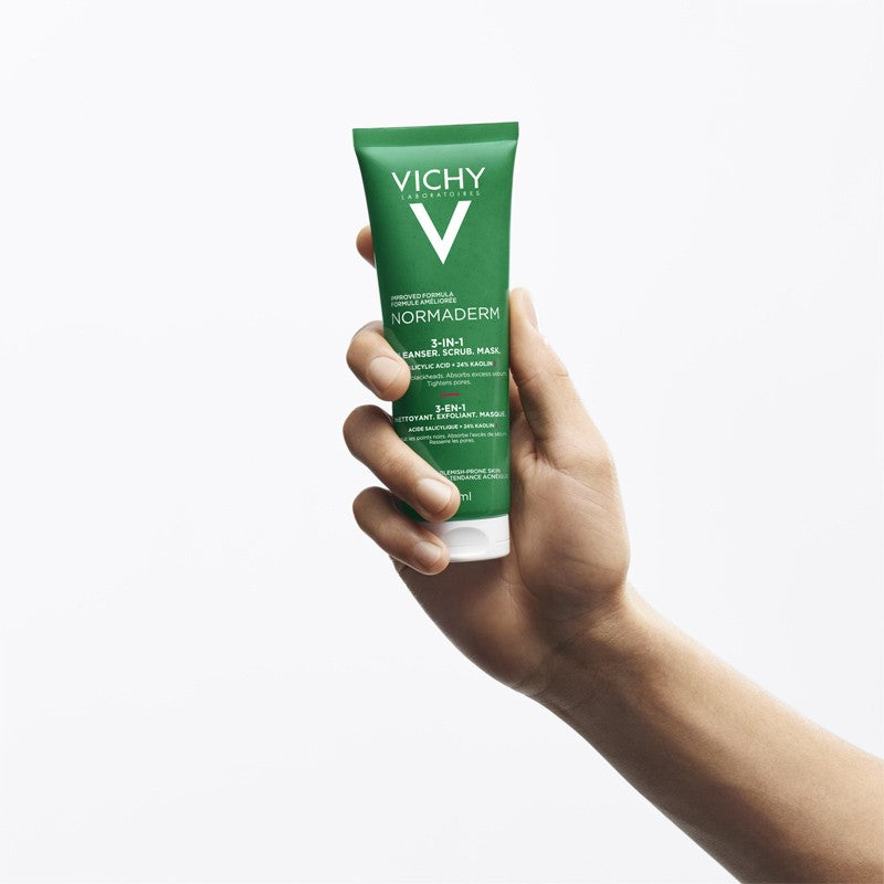VICHY Normaderm 3 en 1 Exfoliante, Limpiador y Mascarilla 125ml
