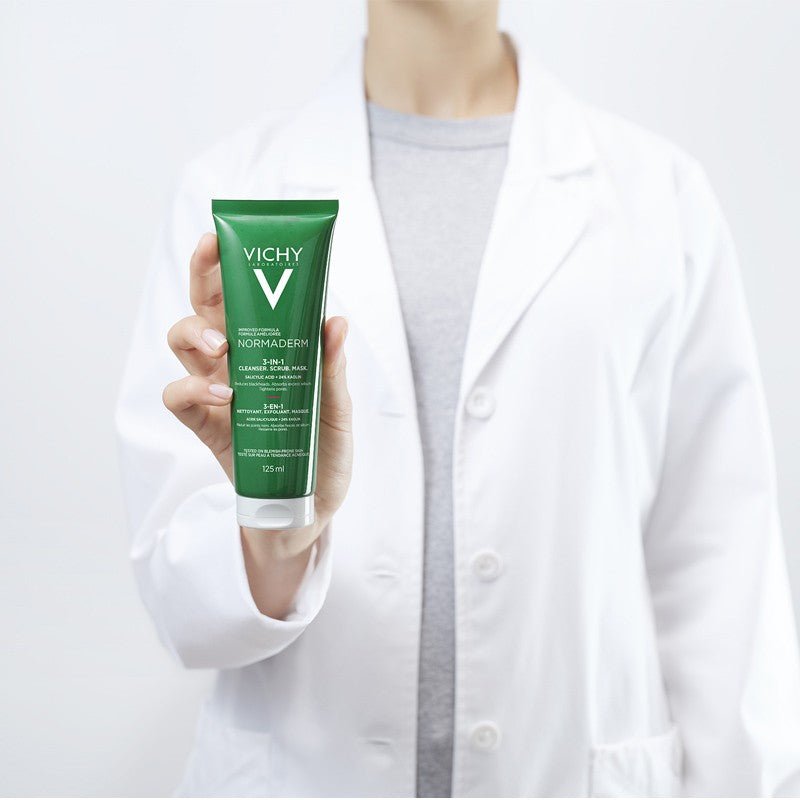 VICHY Normaderm 3 en 1 Exfoliante, Limpiador y Mascarilla 125ml-8