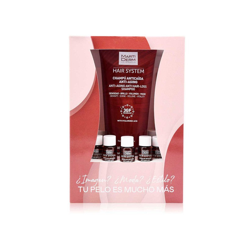 MARTIDERM Hair System Pack Champú Anticaída 200ml + 28 Ampollas-1