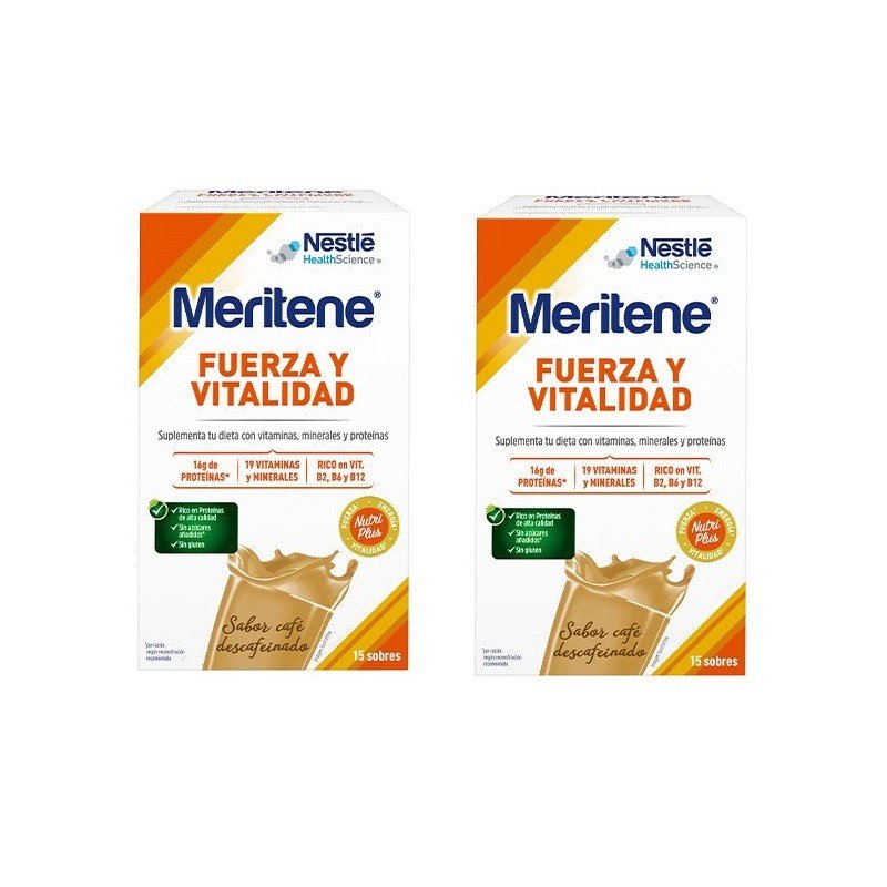 MERITENE Fuerza y Vitalidad Batido Café Descafeinado 30 sobres-1