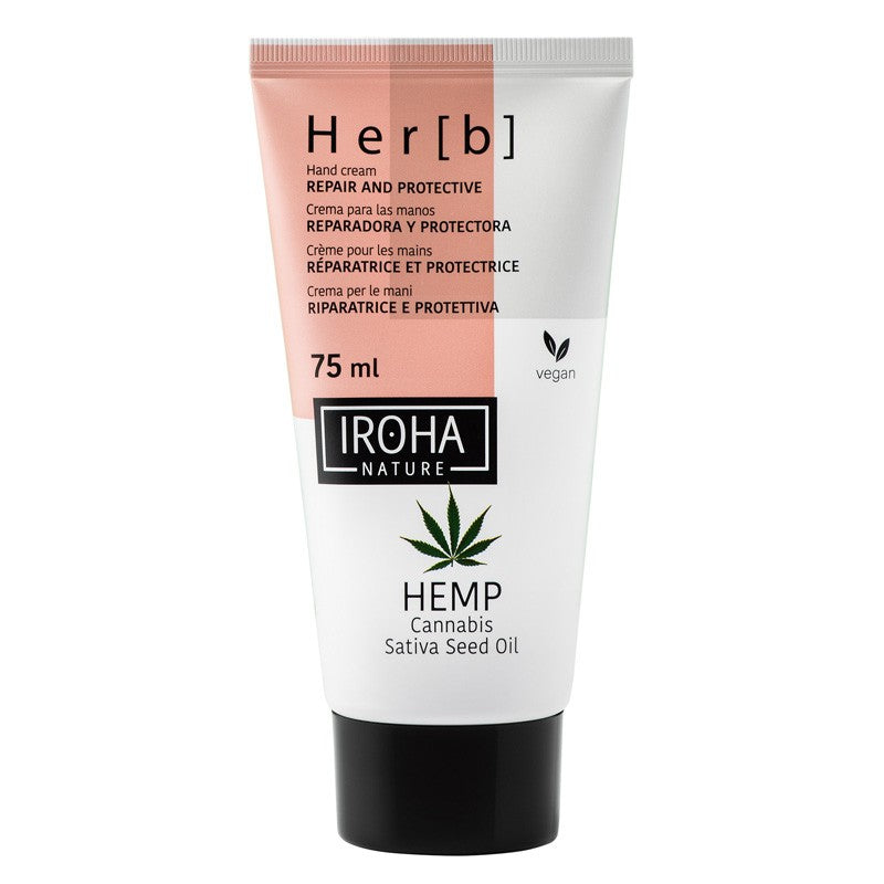 IROHA NATURE Crema de manos reparadora y protectora con Aceite de Cannabis 75 ml-1