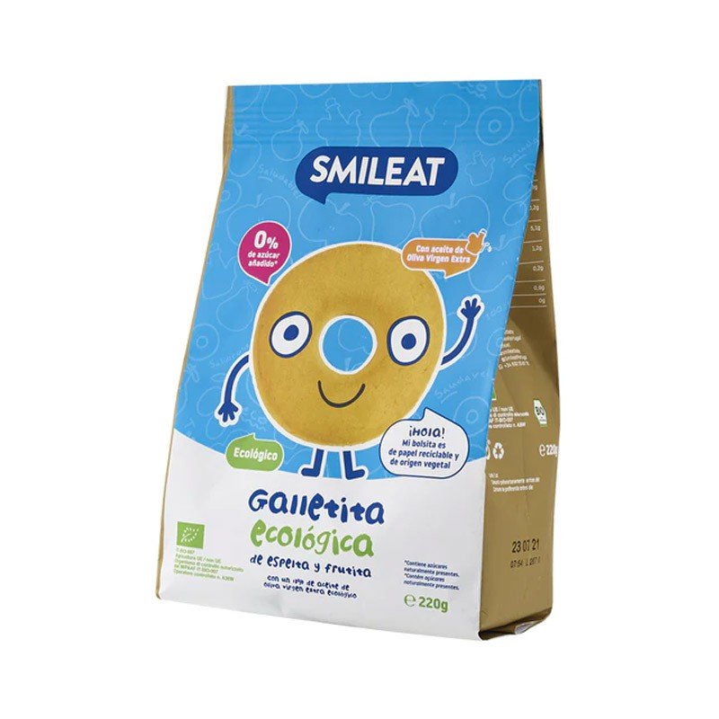SMILEAT Galletas Ecológicas de Espelta y Fruta 200 gr-1