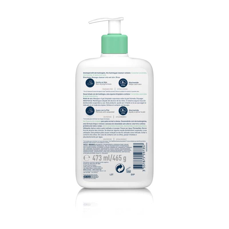 CERAVE Gel Limpiador Espumoso 473ml-3