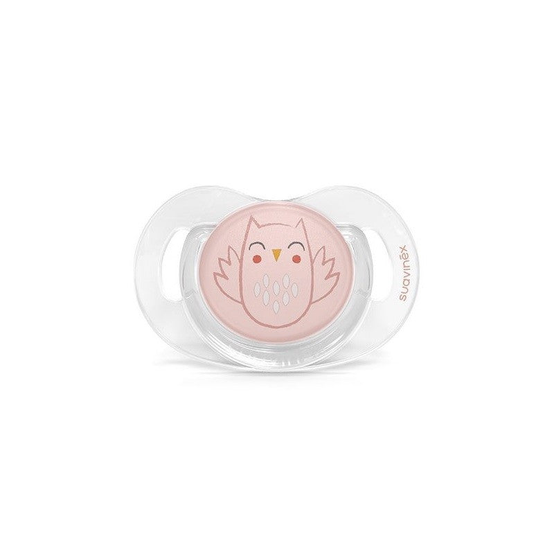 SUAVINEX Chupete Premium Bonhomía Tetina Silicona Anatómica 0-6 Meses (Búho Rosa)-1