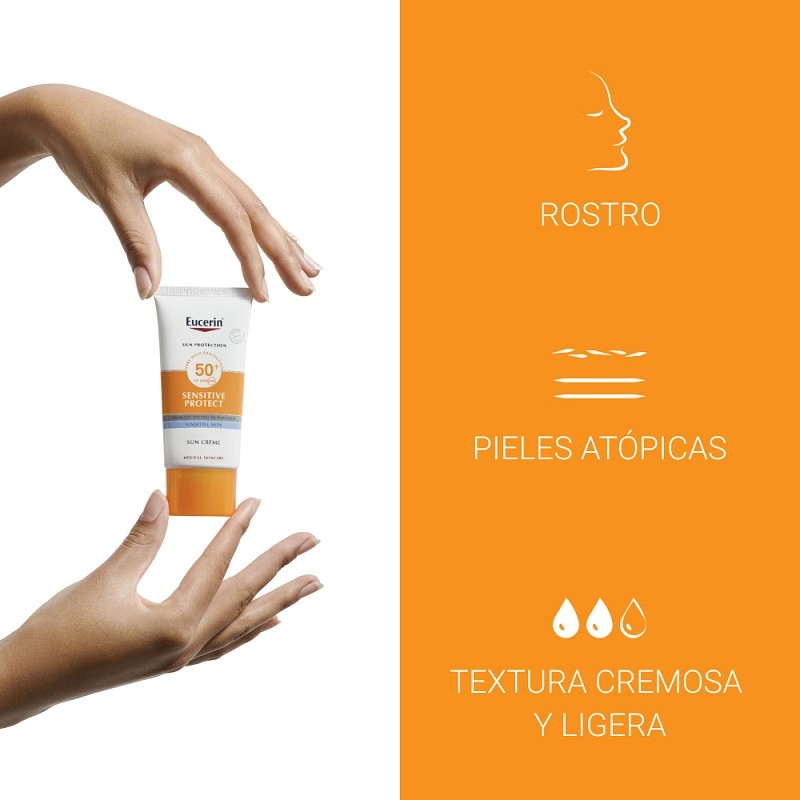 EUCERIN Sun Creme Sensitive Protect Piel Sensible FPS50+ (50ml)-3