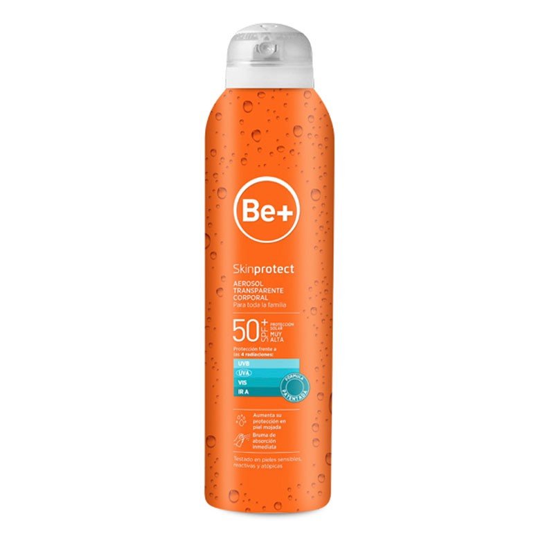 Be + Skin Protect Aerosol transparente corporal y facial SPF50 200 ml-1
