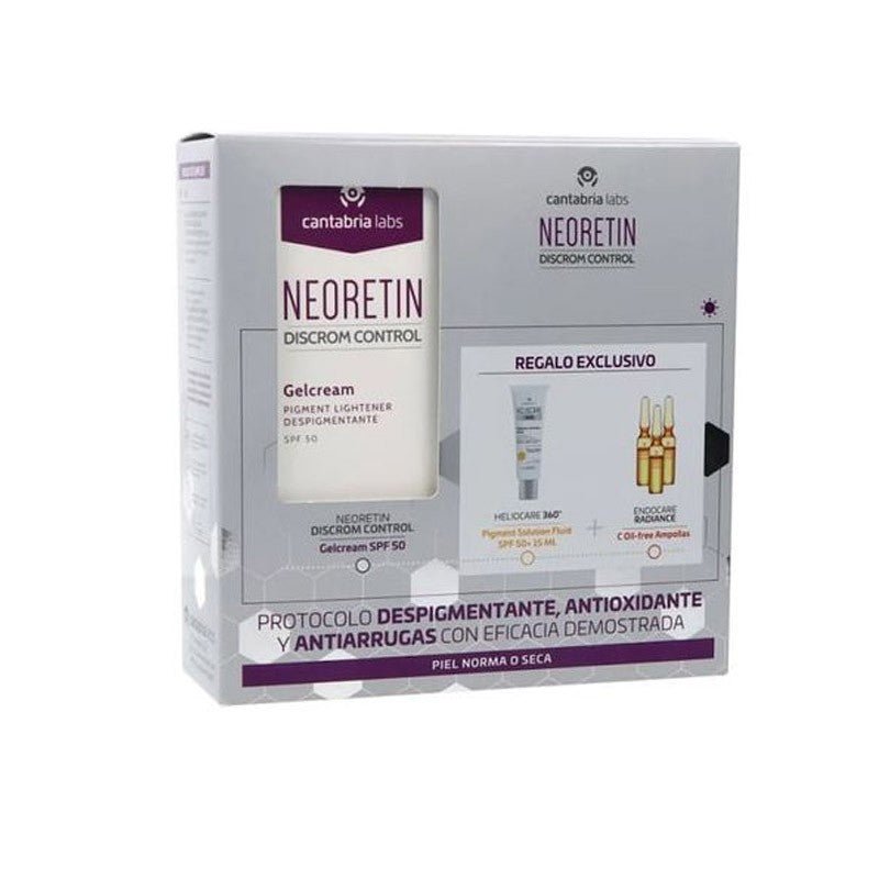 NEORETIN Discrom Control Gel Crema Despigmentante + Heliocare 360º + Radiance Ampollas-1