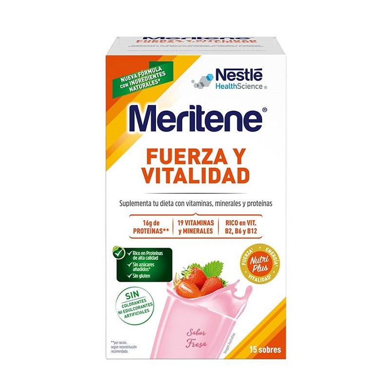 MERITENE Fuerza y Vitalidad Fresa 15 sobres-1