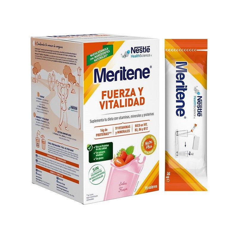 MERITENE Fuerza y Vitalidad Fresa 15 sobres-3