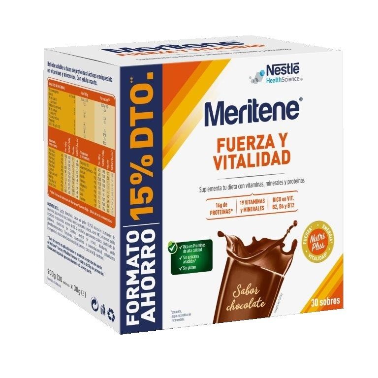 MERITENE Chocolate Fuerza y Vitalidad Batido 30 sobres-1