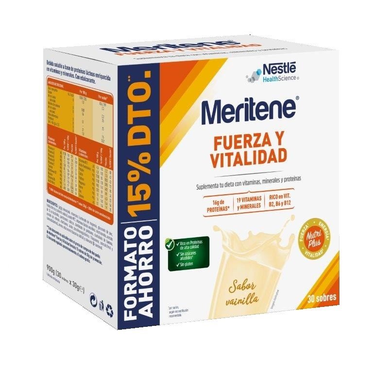 MERITENE Fuerza y Vitalidad Vainilla Batido 30 sobres-1