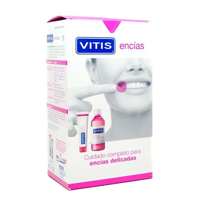 VITIS Encías Sensibles Pack Dentífrico 100ml + Colutorio 500ml-1
