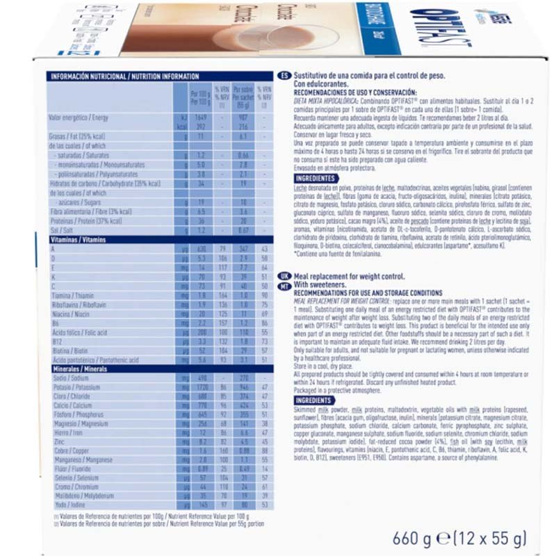 OPTIFAST Batido Chocolate 12 Sobres de Nestlé-3